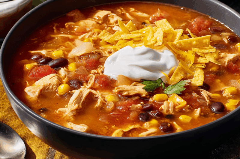 Zesty Slow Cooker Chicken Taco Fiesta Bowl