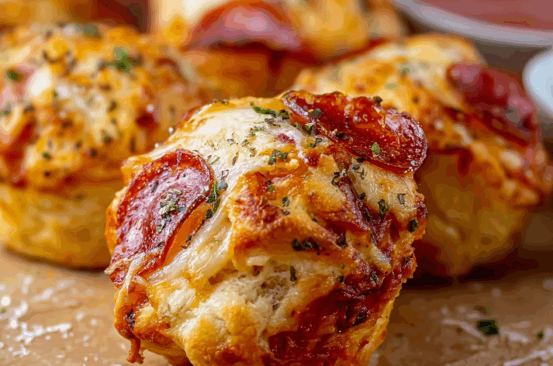 Flaky Biscuit Pizza Bites with Gooey Cheese and Crispy Edges