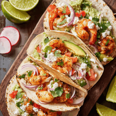 Zesty Shrimp Street Tacos with Crunchy Slaw and Tangy Crema