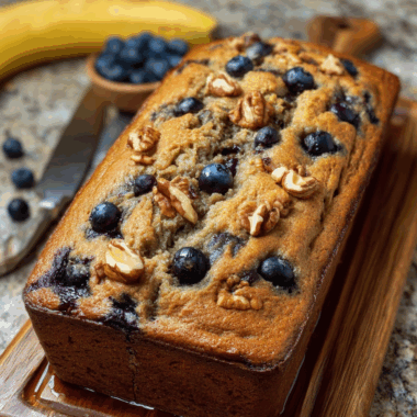 Moist & Crunchy Blueberry Banana Walnut Loaf