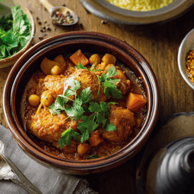 Moroccan-Inspired Chicken Tagine with Olives and Preserved Lemons