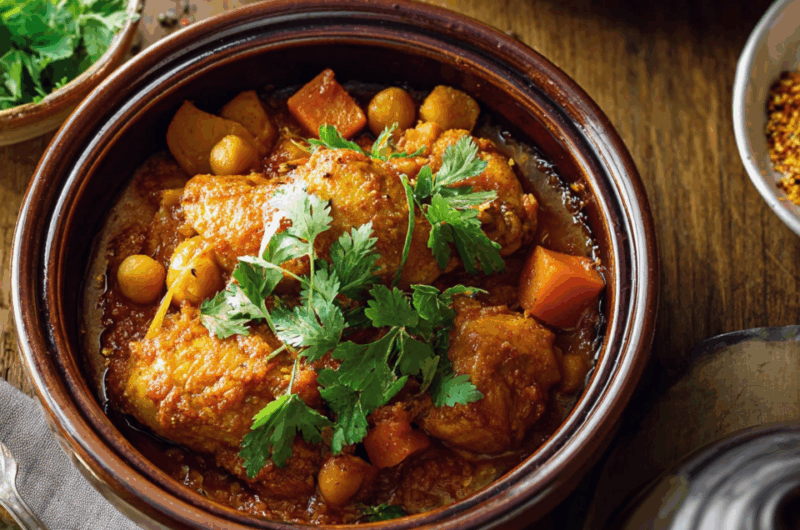 Moroccan-Inspired Chicken Tagine with Olives and Preserved Lemons