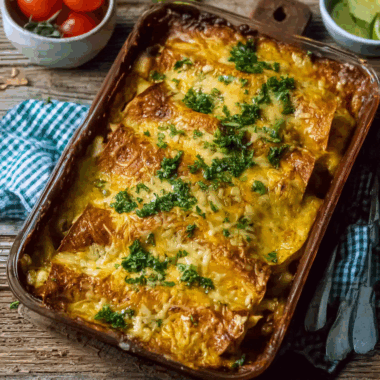 Cheesy Sunrise Enchilada Bake