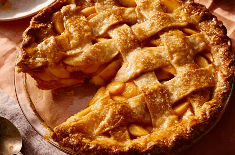 Classic Homemade Peach Pie with Golden Flaky Crust