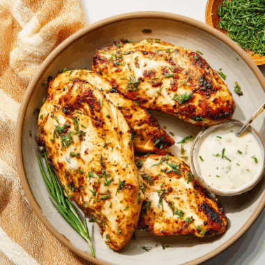 Juicy Buttermilk Ranch Chicken Cutlets with Creamy Sauce
