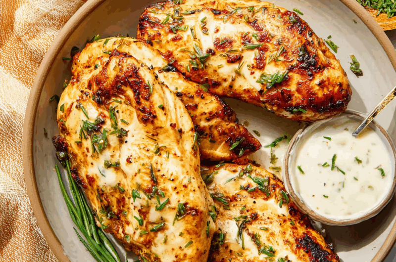 Juicy Buttermilk Ranch Chicken Cutlets with Creamy Sauce