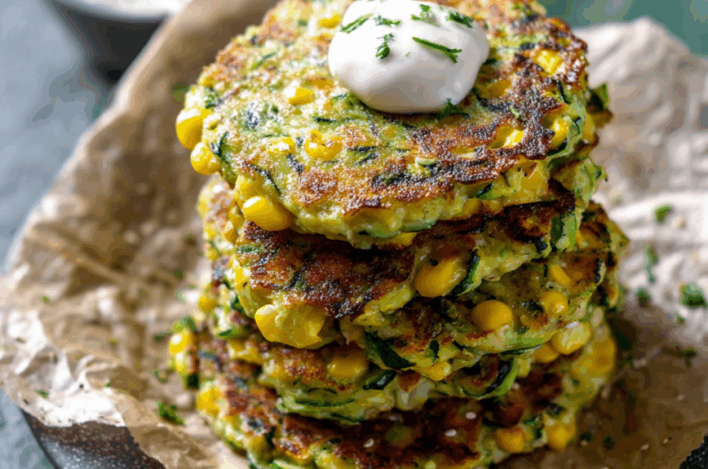 Crispy Garden Zucchini and Corn Fritters with Herbs & Spice