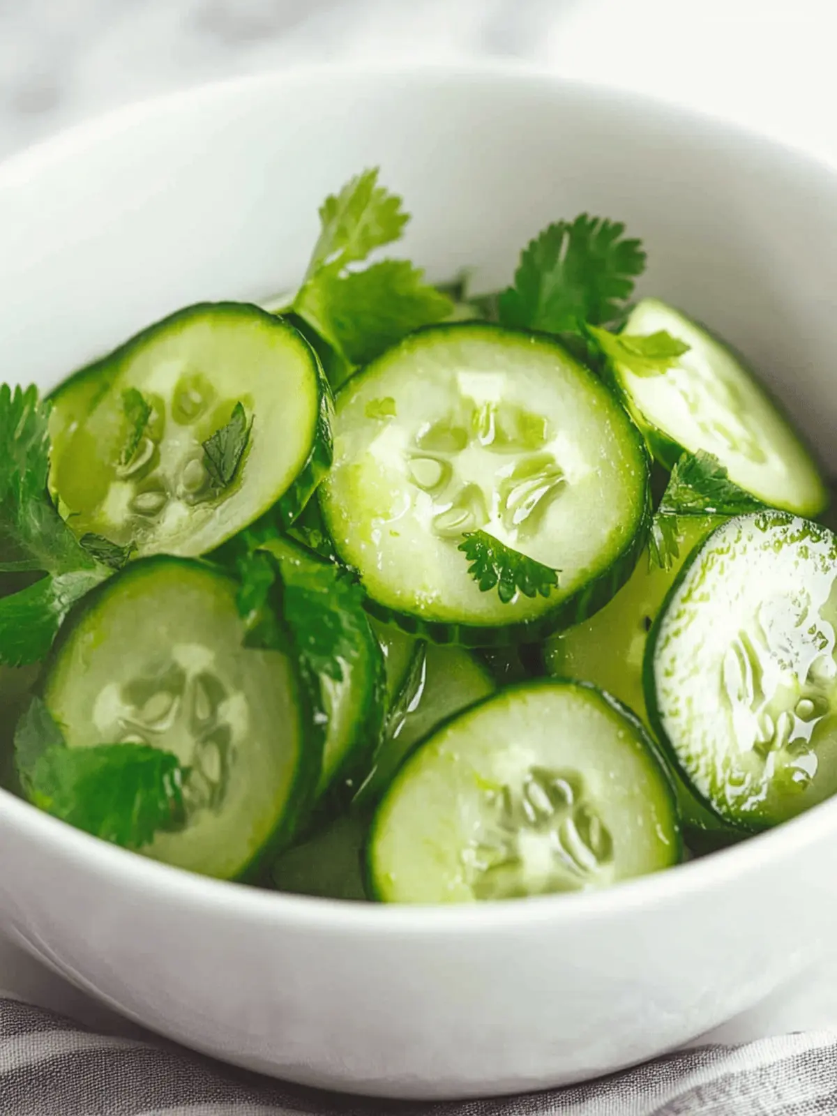 Cucumber Salad with Cilantro and Lime