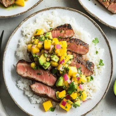 Blackened Tuna Steaks with Mango Avocado Salsa