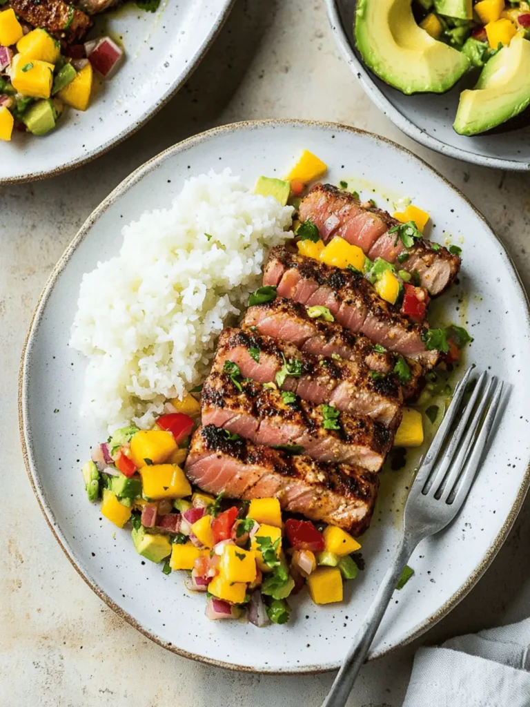 Blackened Tuna Steaks with Mango Avocado Salsa for Summer Bliss 3 Blackened Tuna Steaks with Mango Avocado Salsa