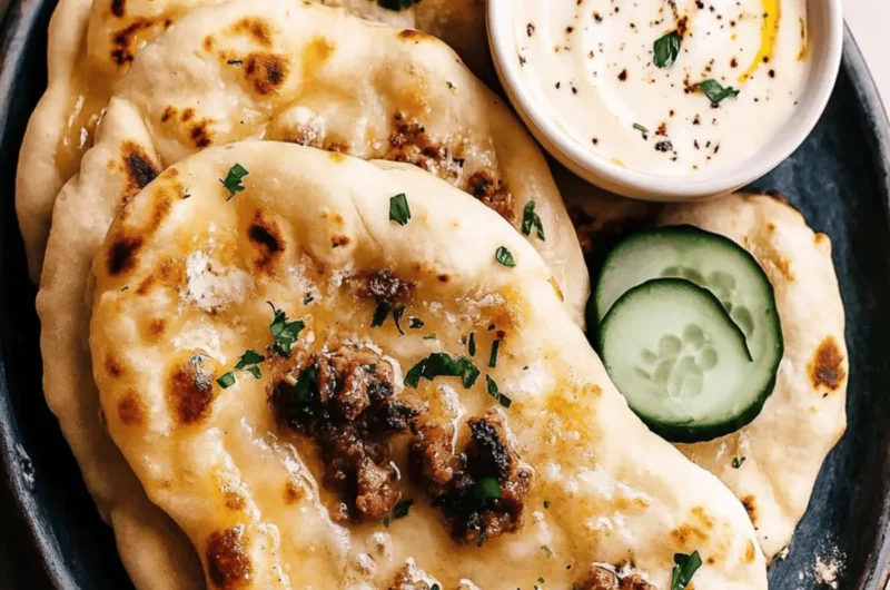 Fluffy Flatbreads With Spiced Meat