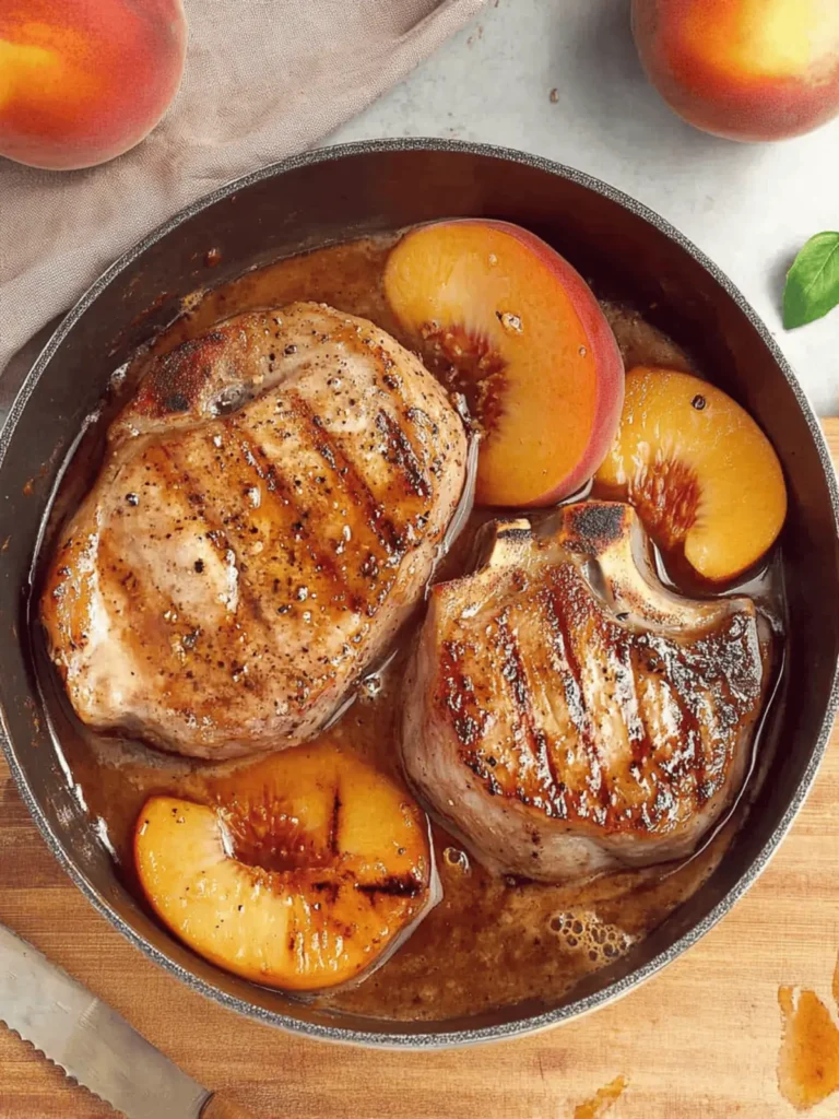 Savory Summer Peach Pork Chops with Sweet Balsamic Glory 4 Summer Peach Pork Chops
