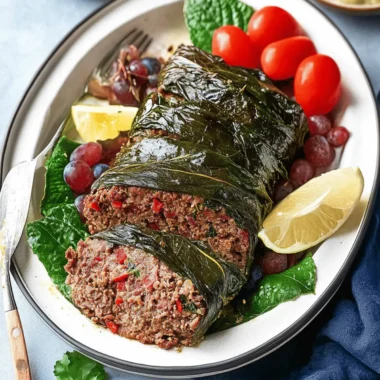 Meatloaf Wrapped in Grape Leaves