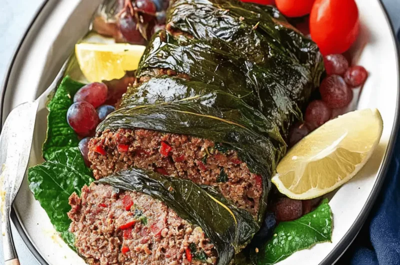 Meatloaf Wrapped in Grape Leaves