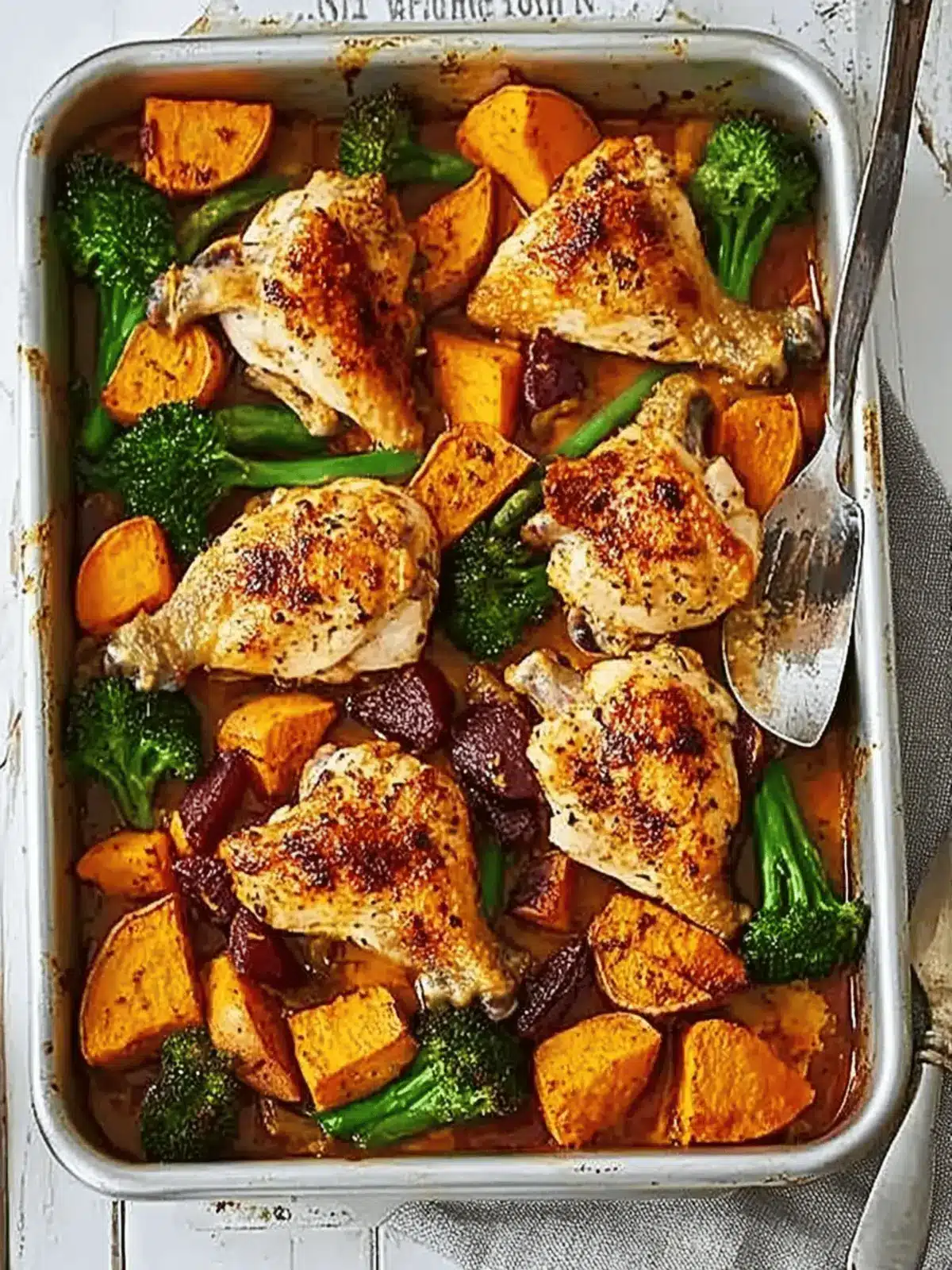 Chicken and sweet potato traybake