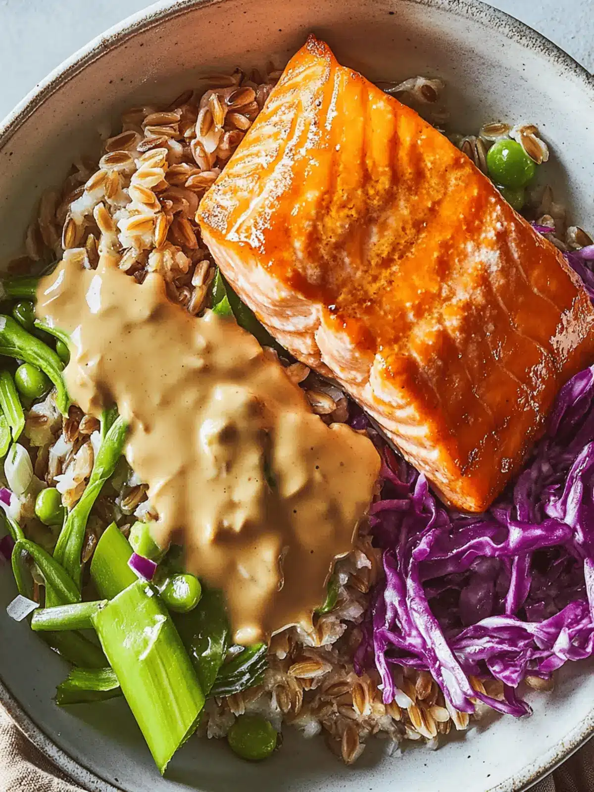 Savory Miso Salmon & Farro Bowl for a Quick, Healthy Dinner 5 Miso Salmon & Farro Bowl