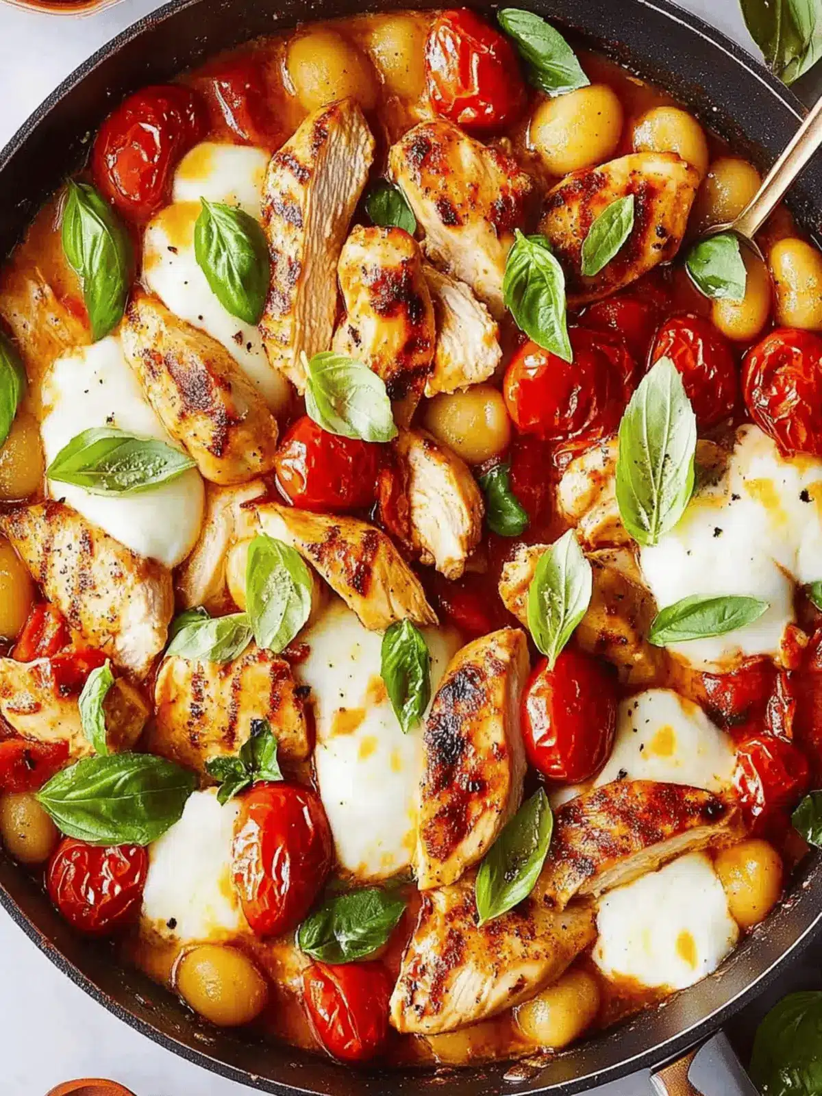 Caprese Chicken Gnocchi Skillet
