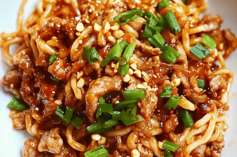 Pork and Peanut Dragon Noodles