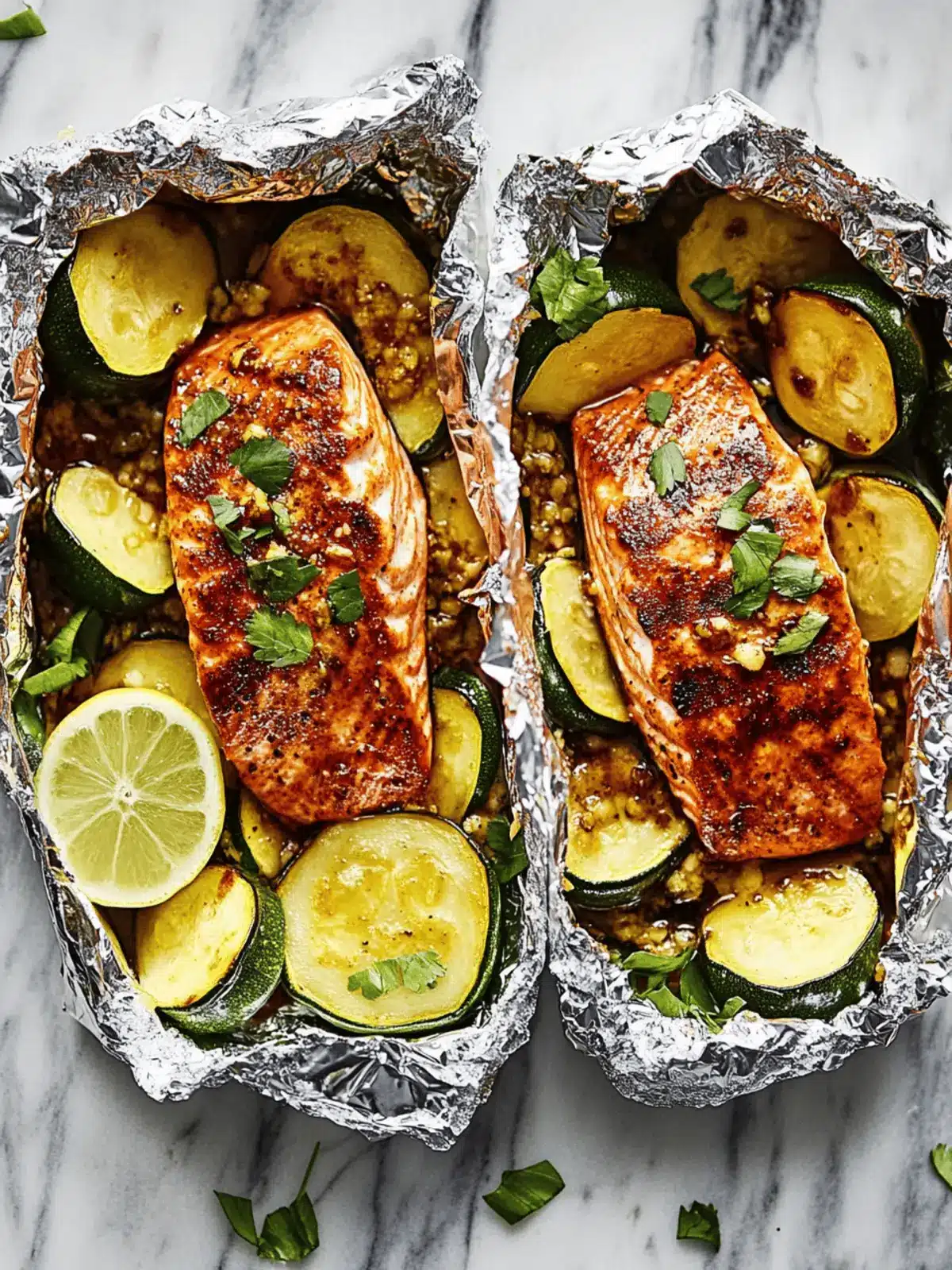Grilled Honey-Chipotle Salmon Foil Packets with Summer Squash
