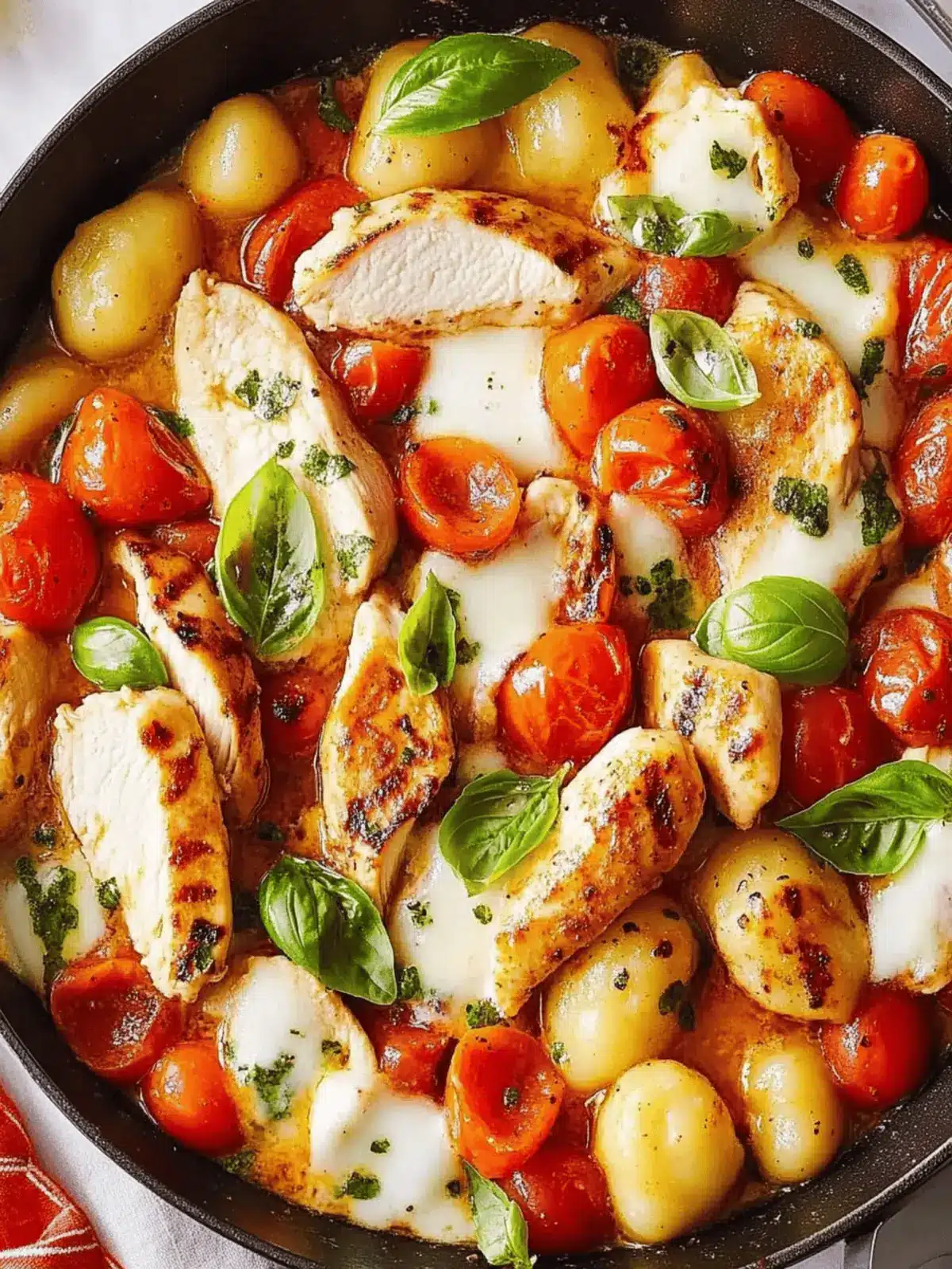 Caprese Chicken Gnocchi Skillet