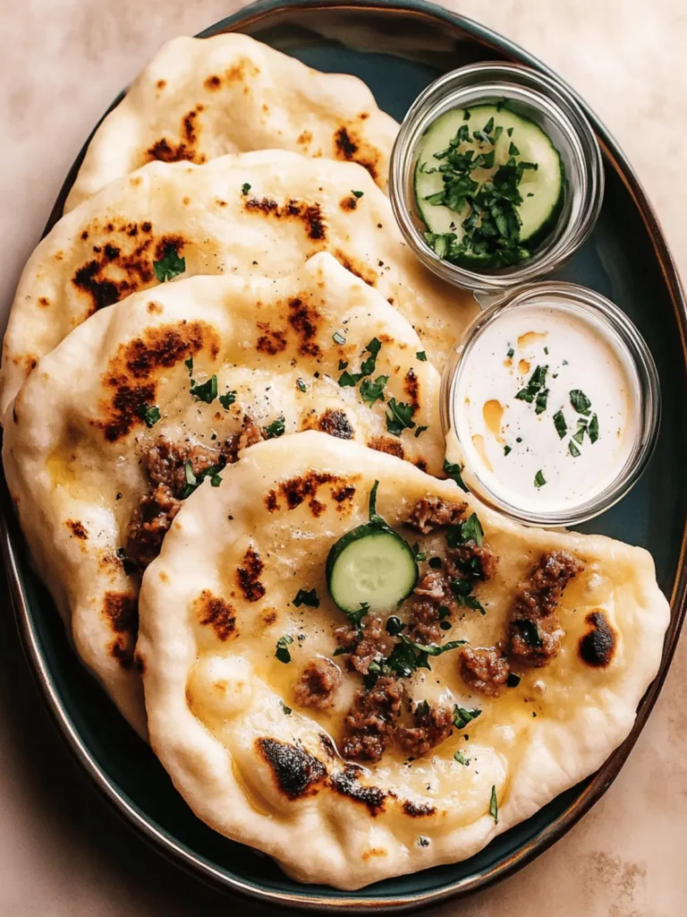 Fluffy Flatbreads With Spiced Meat
