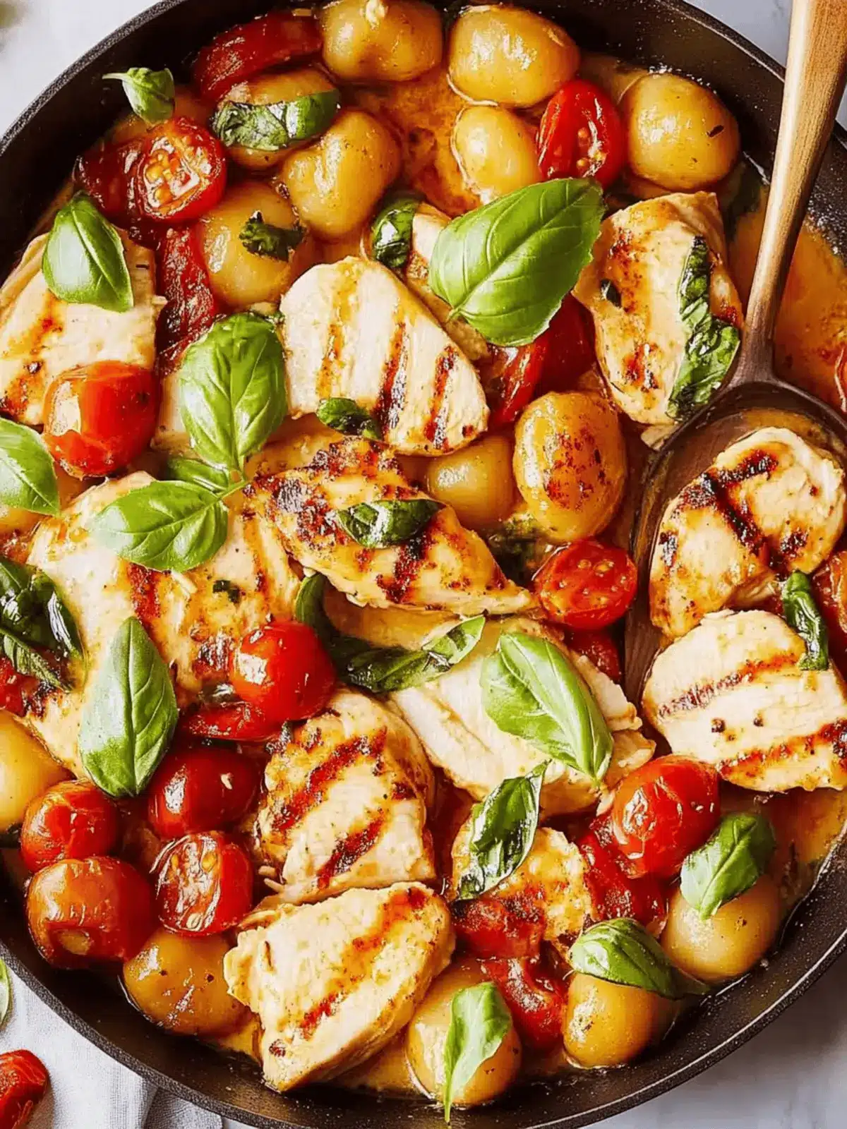Caprese Chicken Gnocchi Skillet