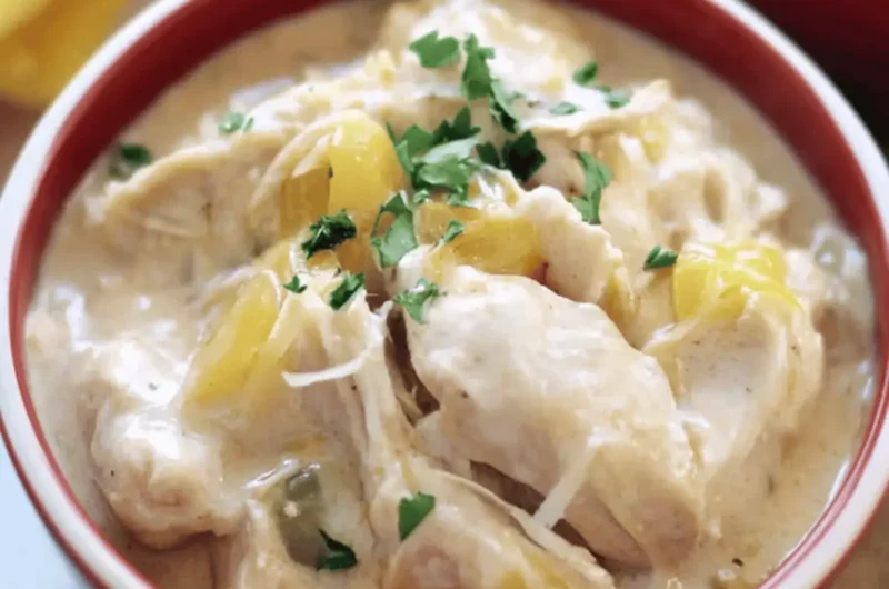 Creamy Slow Cooker Pepperoncini Chicken