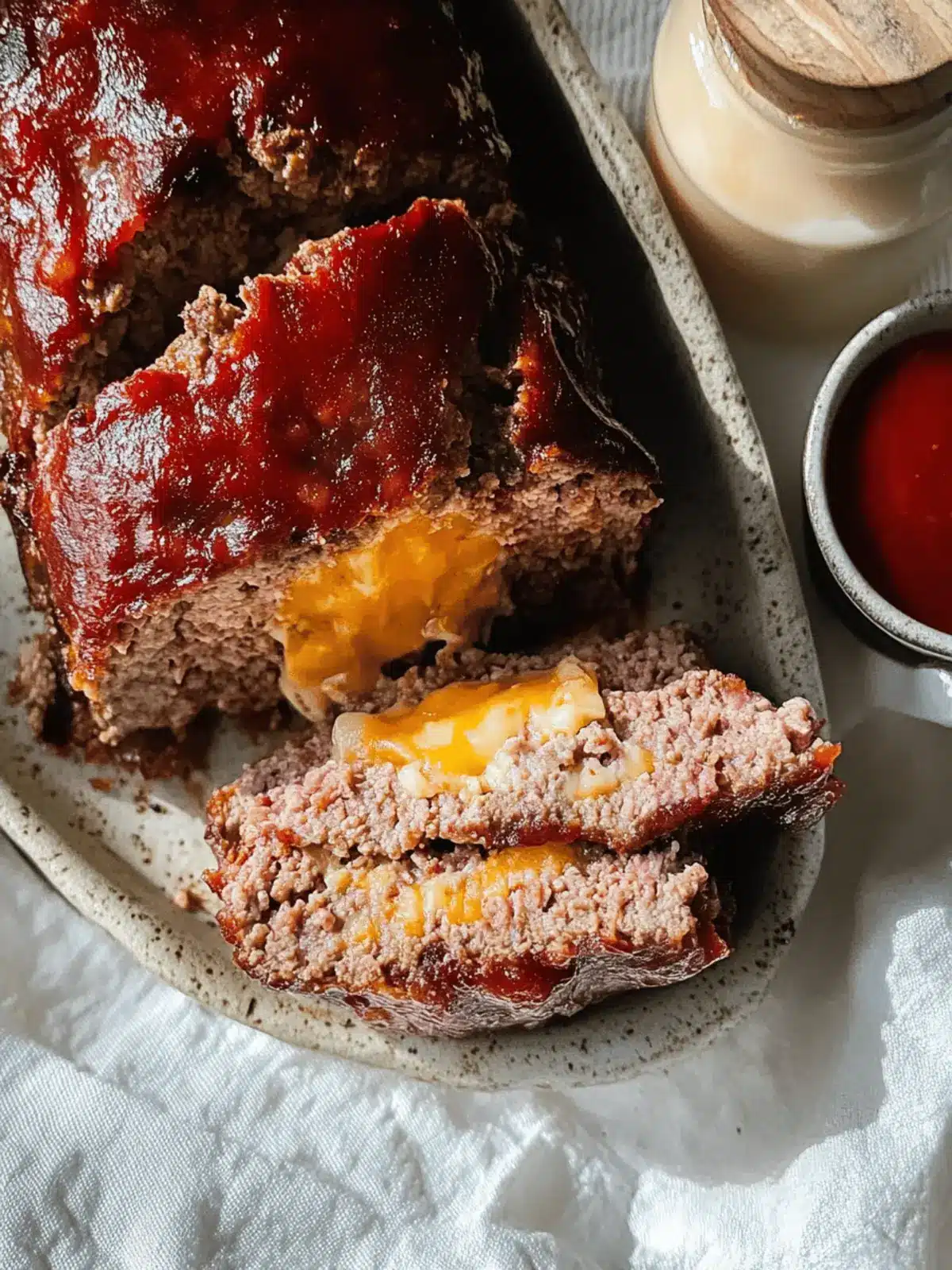 Cheddar Cheese Stuffed Meatloaf