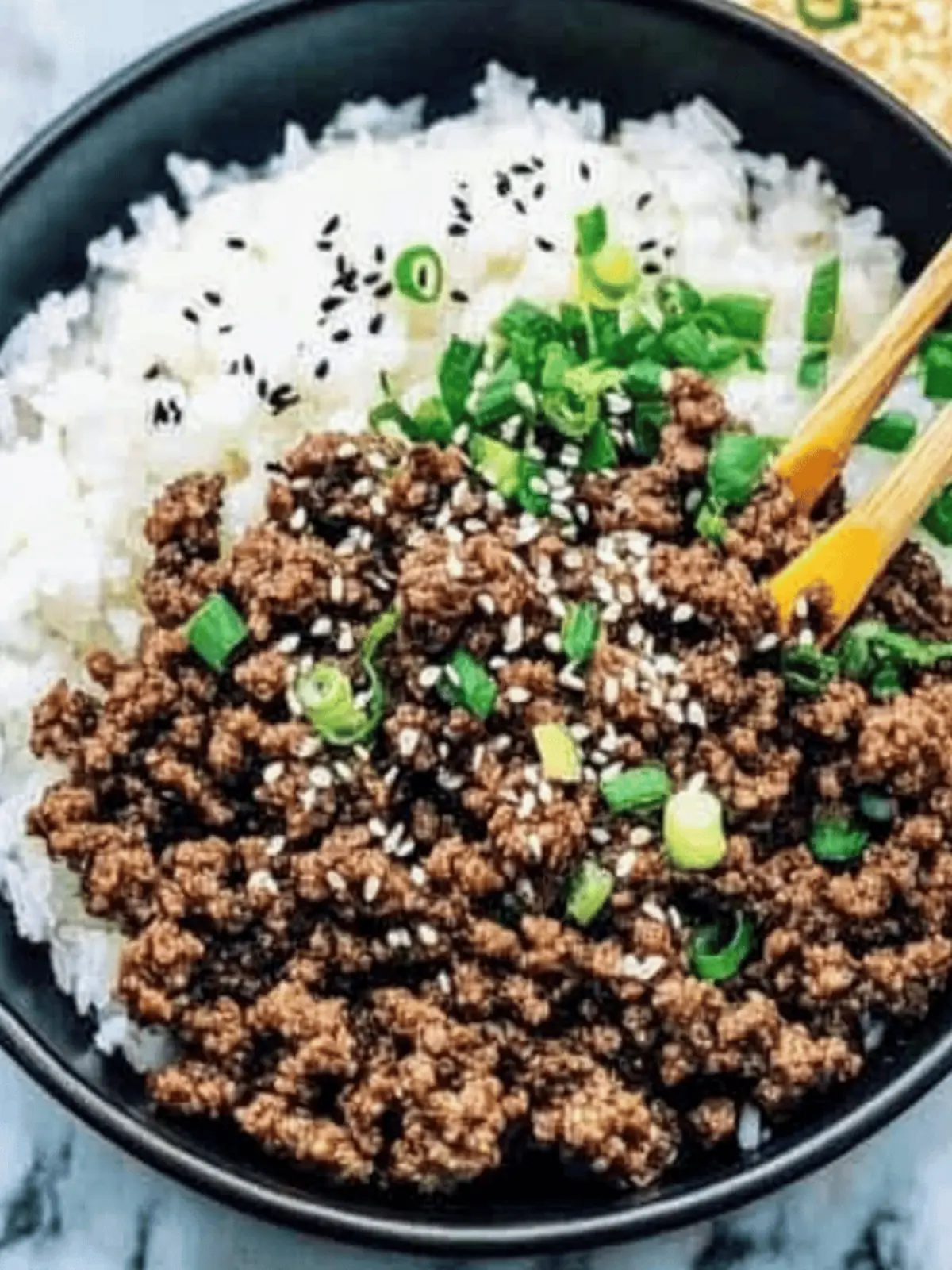 Korean Ground Beef and Rice Bowls