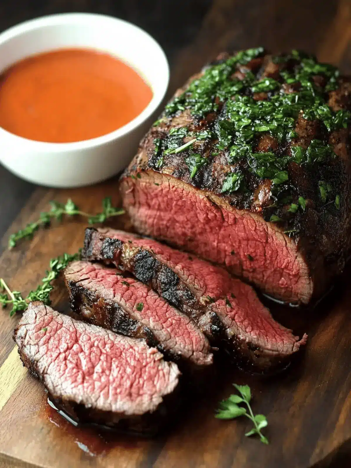 Grilled Beef Tenderloin Roast Recipe with a Fresh Herb Crust