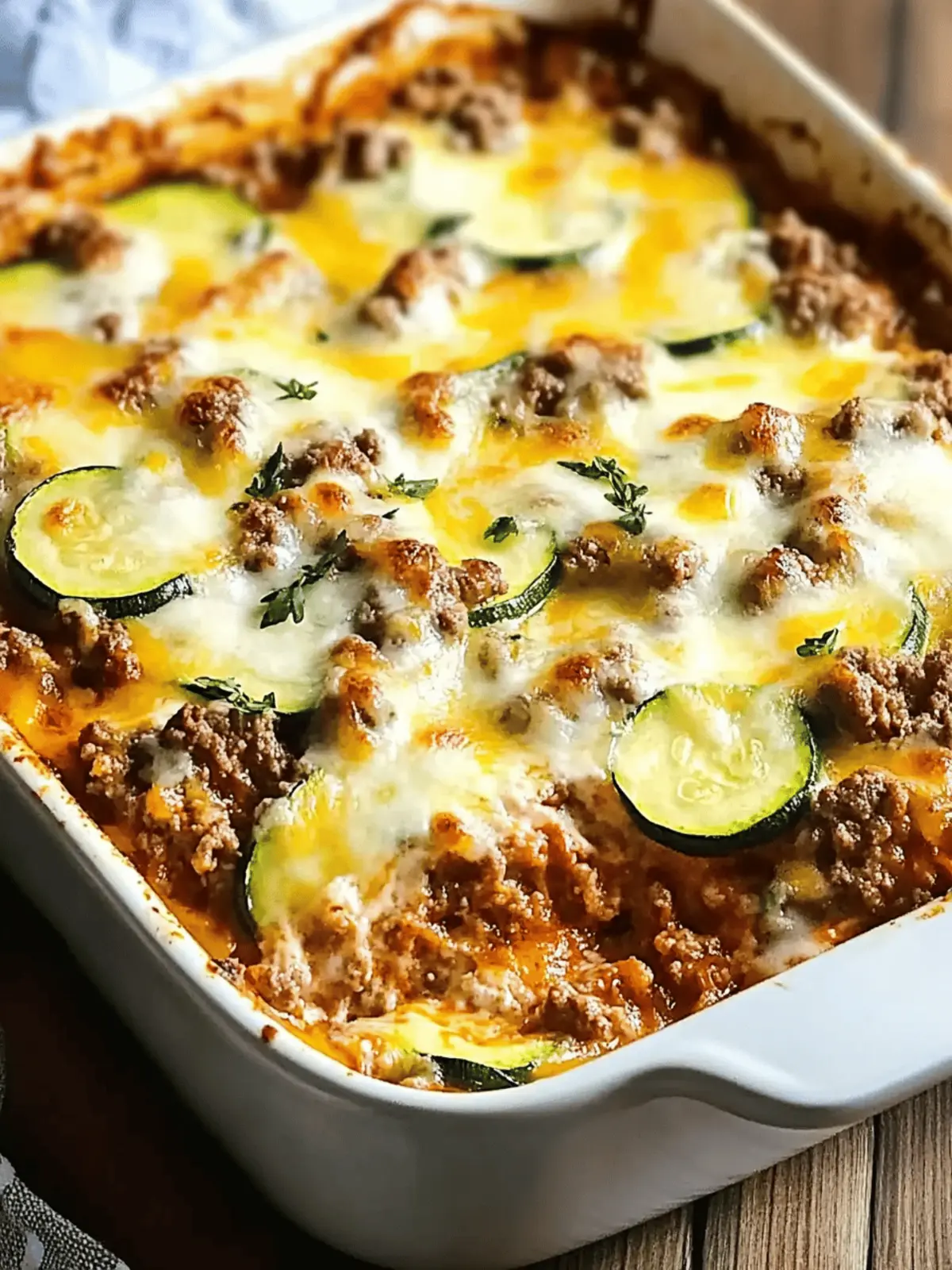 Cheesy Ground Beef and Zucchini Casserole (Easy, Hearty & Cheesy Delight)