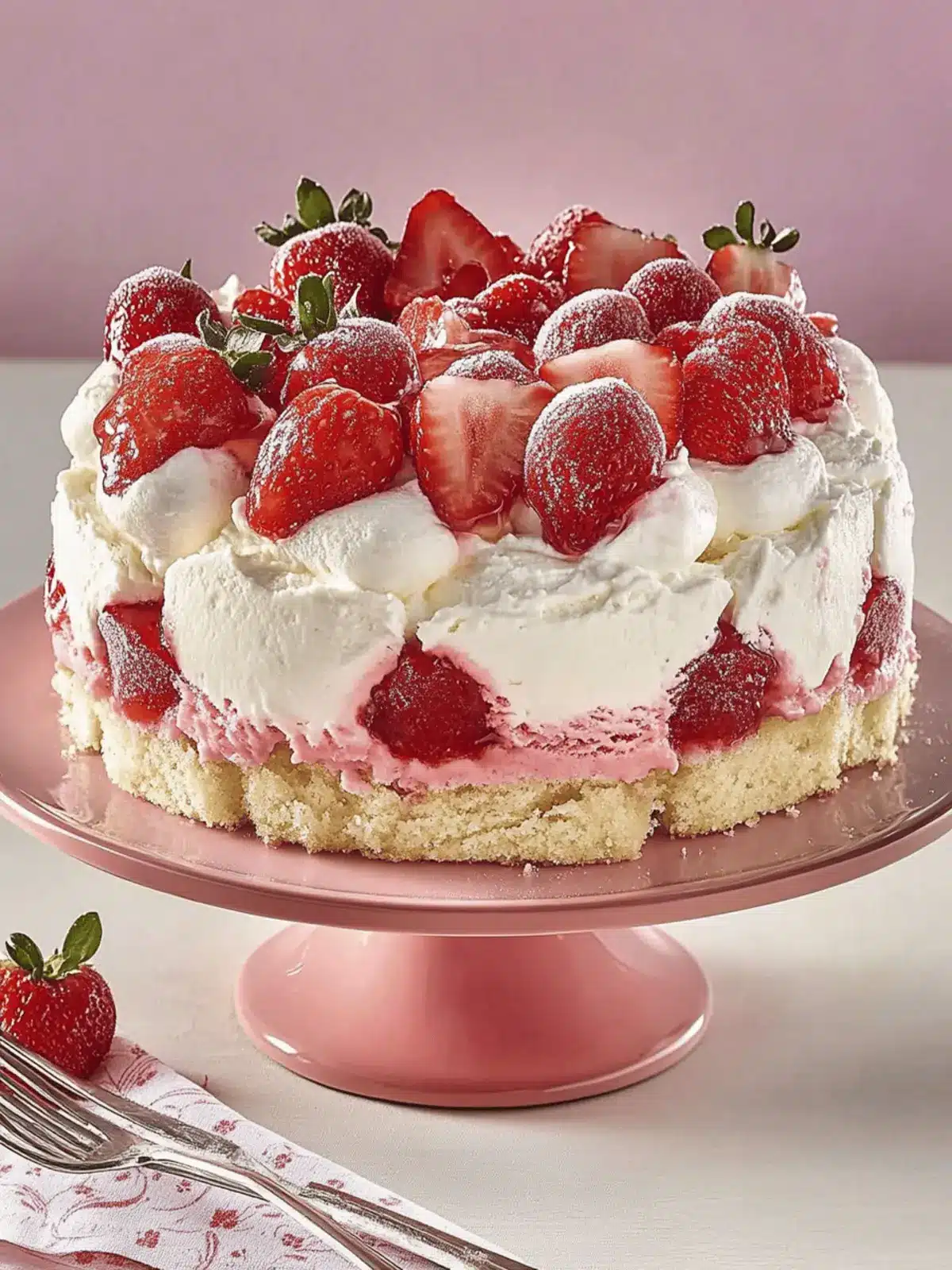 Strawberry Shortcake Ice Cream Cake