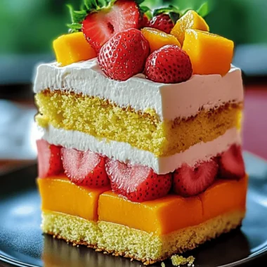 Strawberry Mango Cake | Fresh & Fruity Split Cake