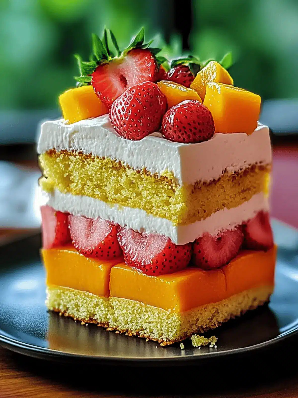 Strawberry Mango Cake | Fresh & Fruity Split Cake