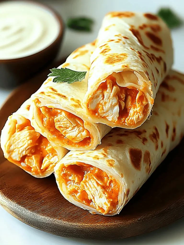 Spicy Cheesy Buffalo Chicken Wrap Rolls