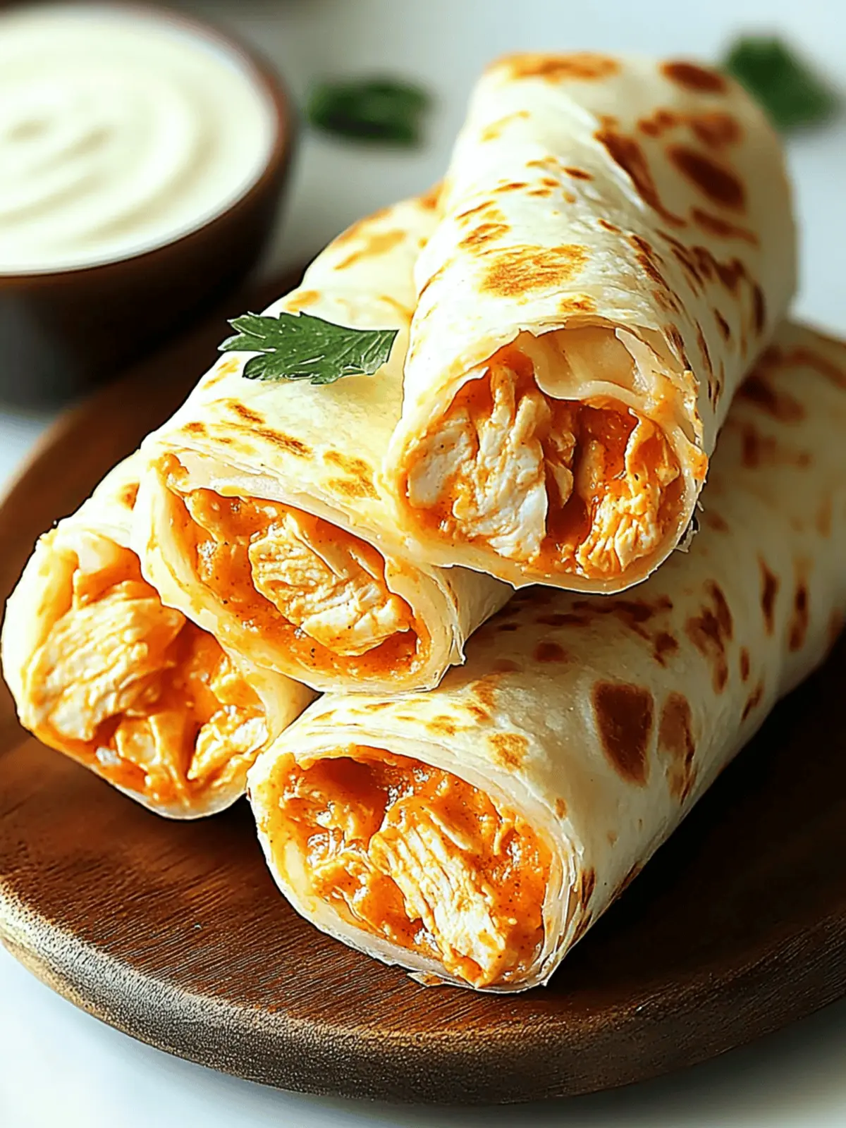 Spicy Cheesy Buffalo Chicken Wrap Rolls