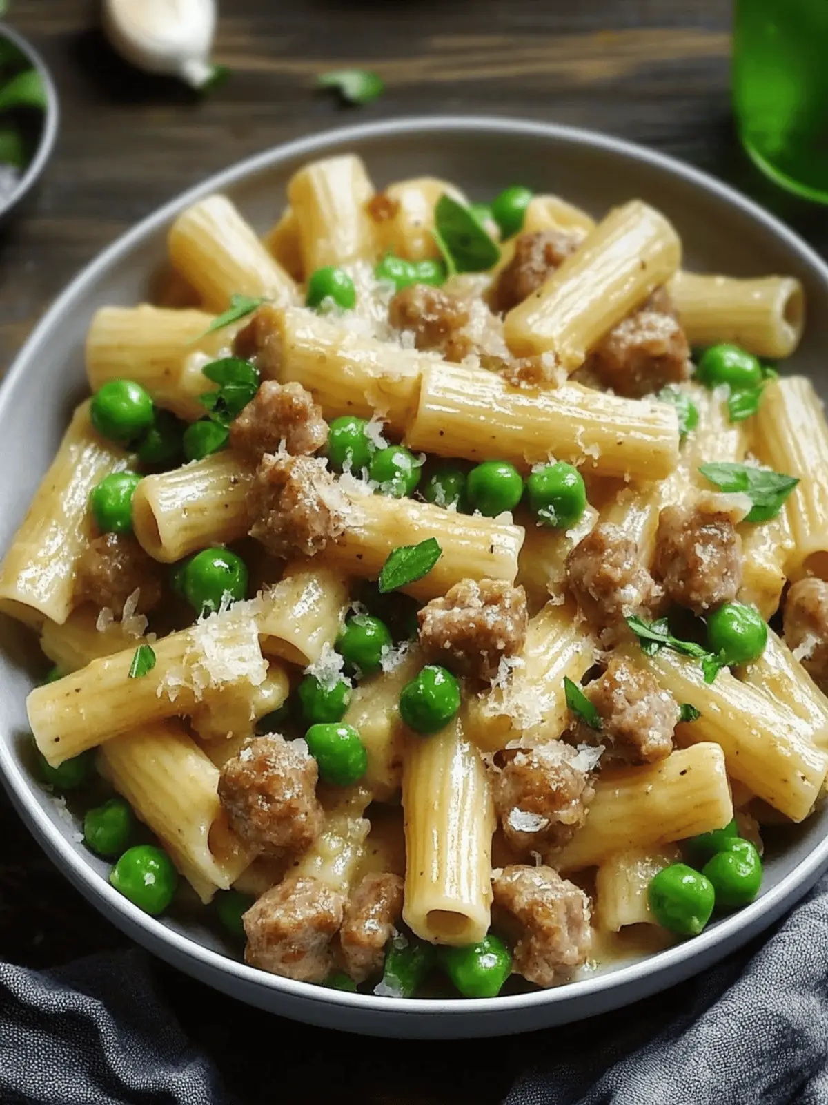 Pasta with Peas and Sausage