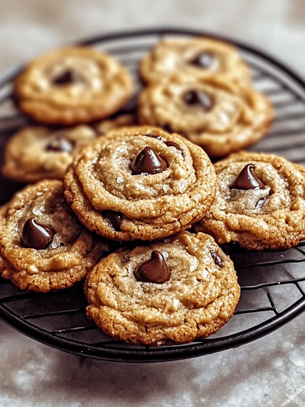 Gooey Salted Tahini Chocolate Chip Cookies with a Nutty Twist