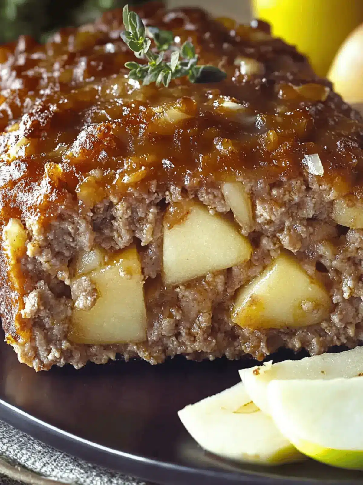 Cheesy Apple and Oat Meatloaf