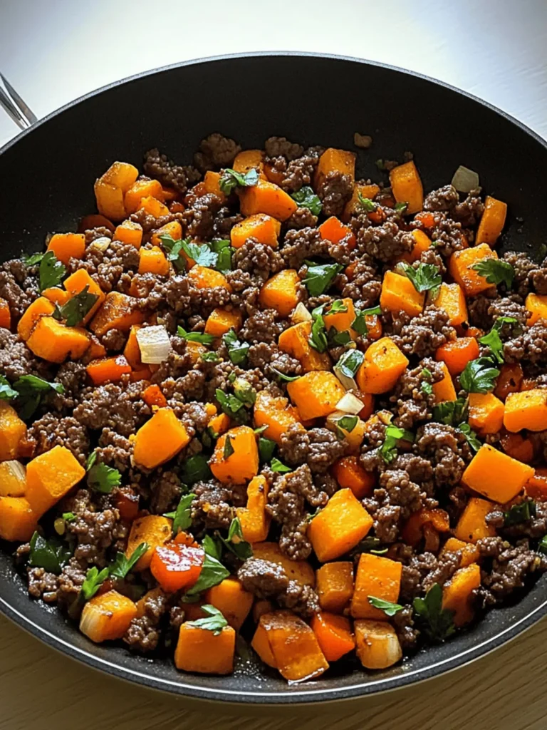 Beef and Sweet Potato Breakfast Hash