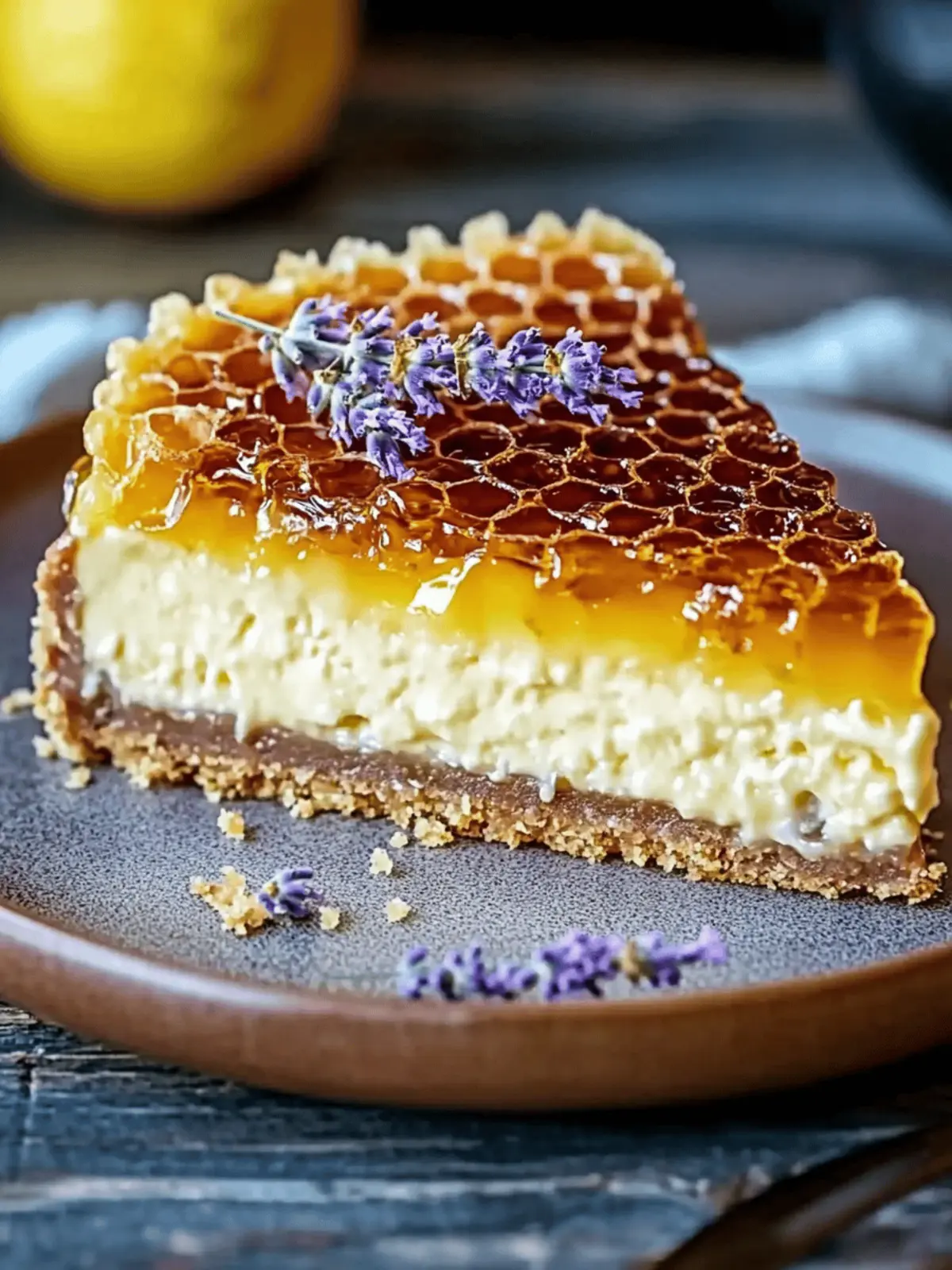 Ultimate Lemon Lavender Cheesecake Topped with Honeycomb: A Culinary Masterpiece - Velma Recipes – Easy Homemade Delights