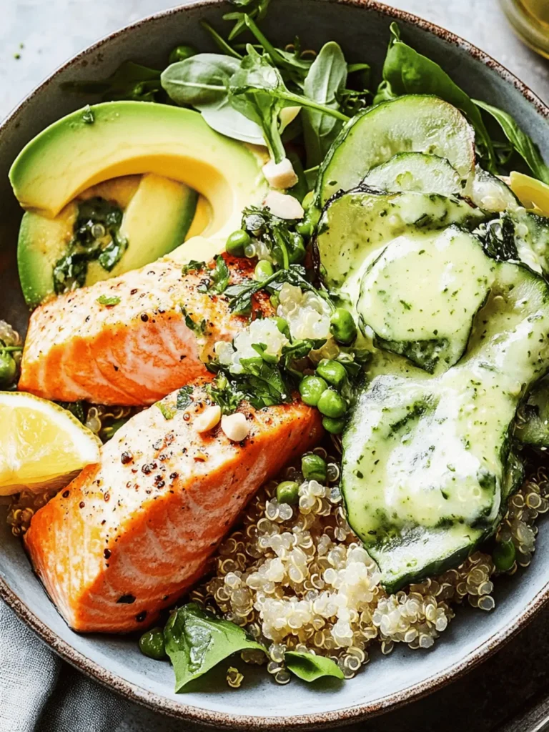 Savory Salmon Quinoa Bowl with Creamy Dill Delight 2 Salmon Quinoa Bowl