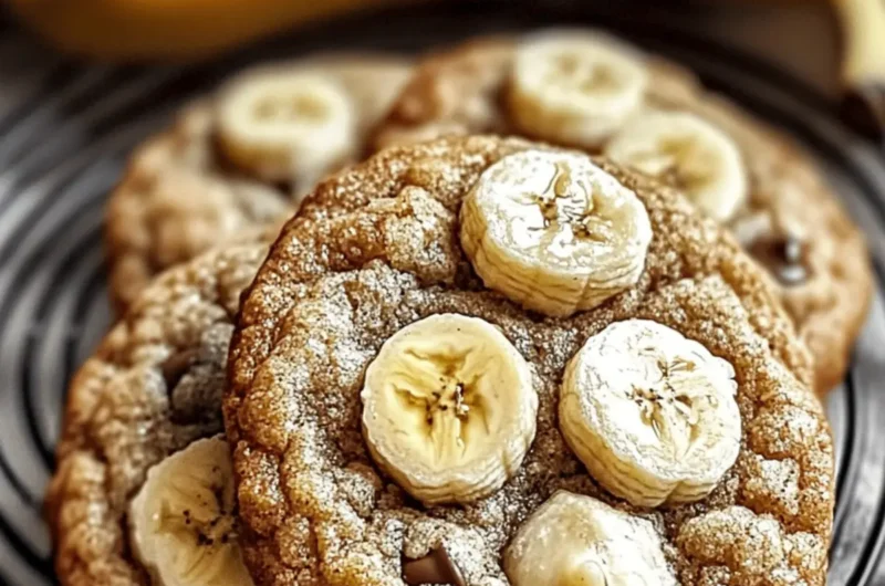 Soft & Chewy Banana Bread Cookies with Cinnamon and Chocolate Chips