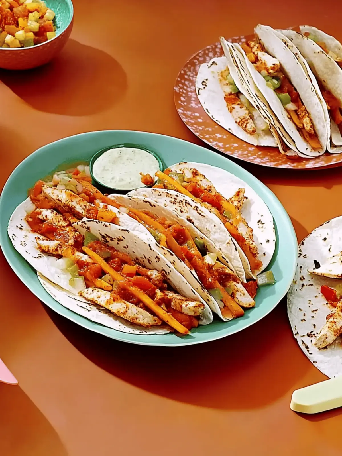 Crispy chipotle chicken fajitas