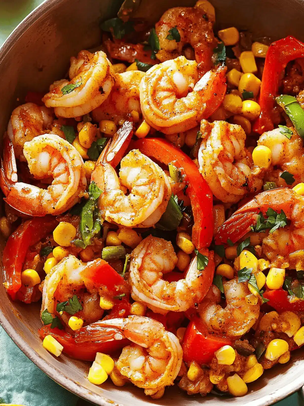 Cajun Shrimp with Bell Peppers & Corn