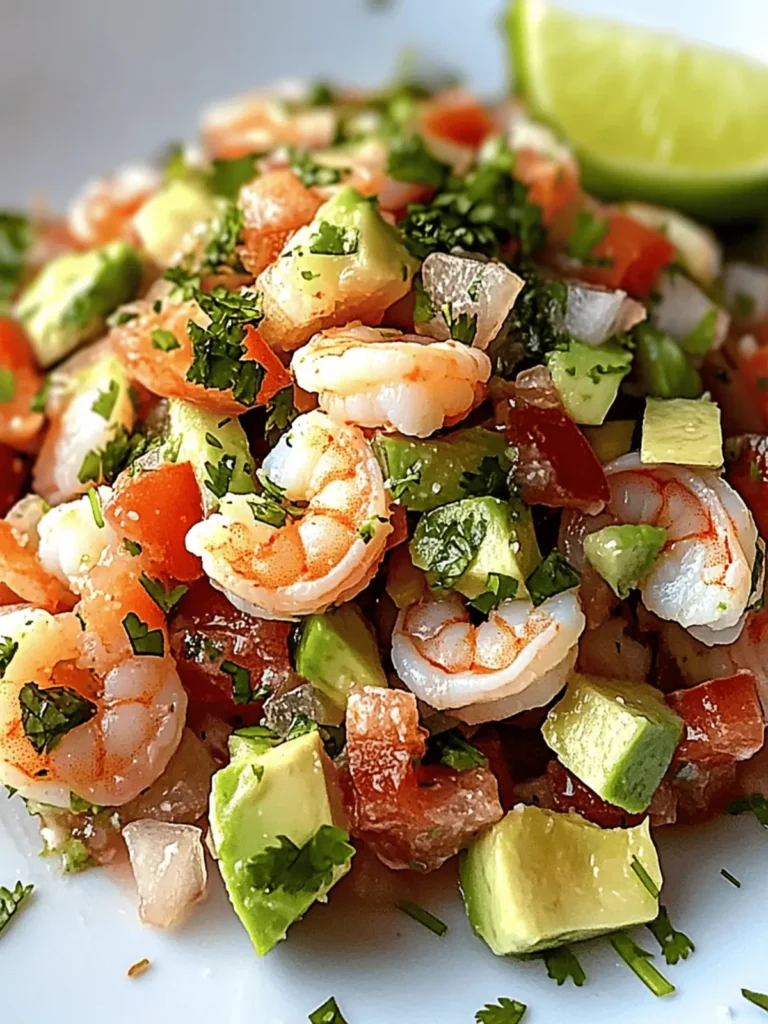 Zesty Shrimp and Avocado Ceviche with Lime and Cilantro Delight 4 Shrimp and Avocado Ceviche with Lime and Cilantro