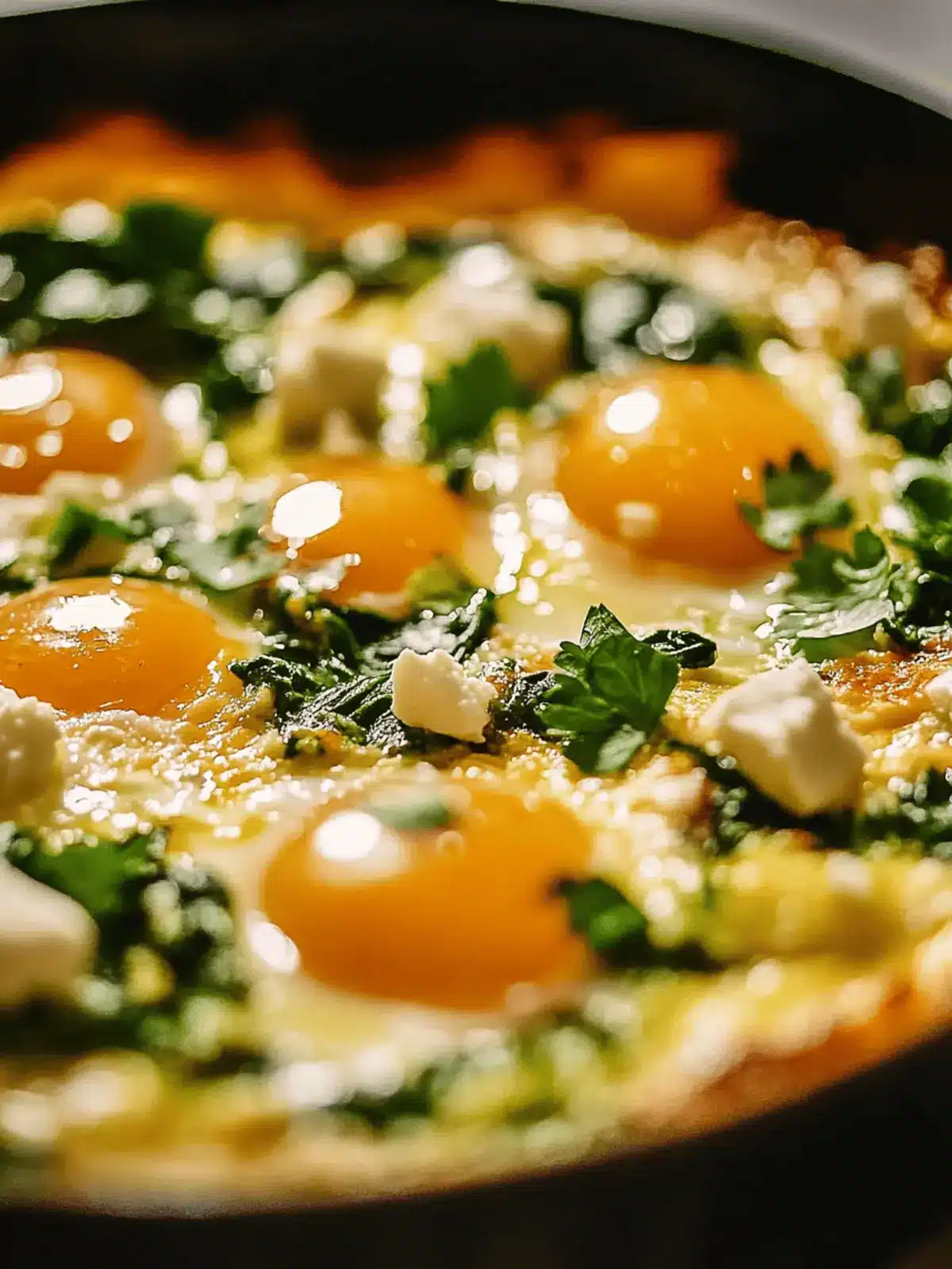 Green Eggs, No Ham: Baked Eggs with Spinach, Leeks & Feta