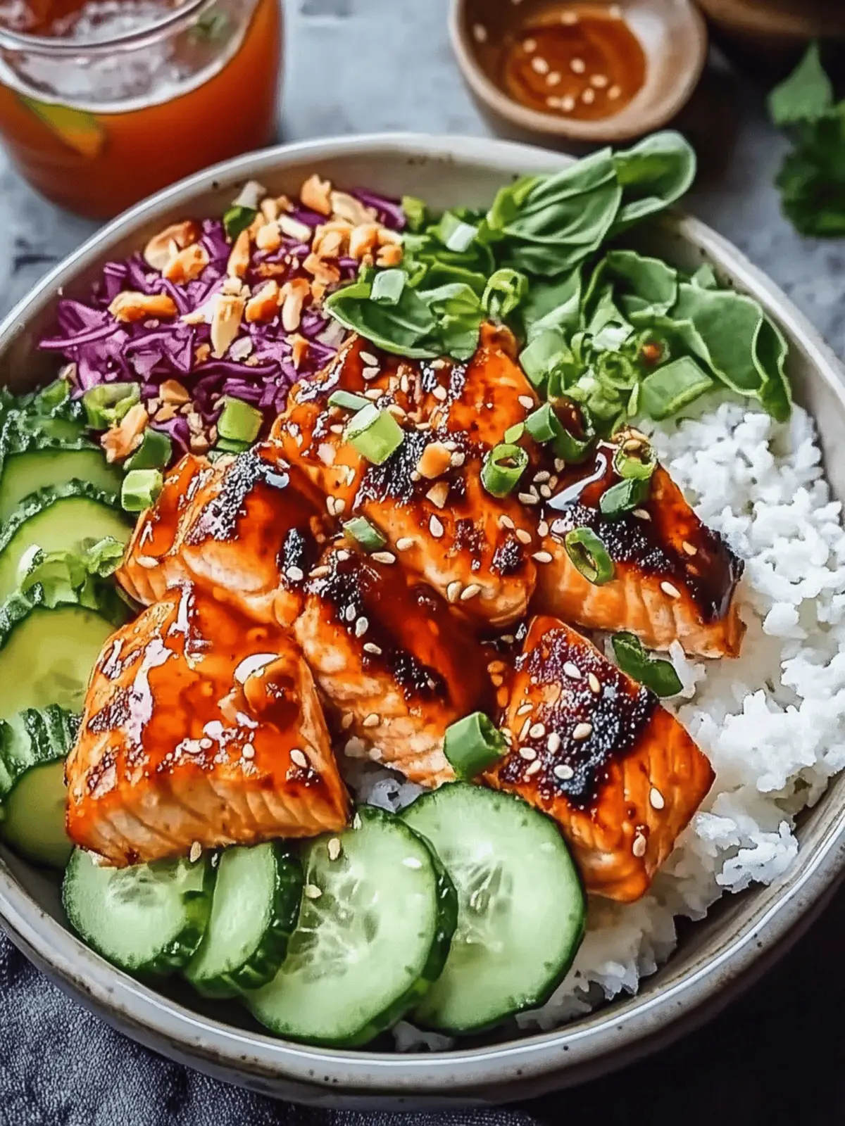 Sriracha Honey Salmon Bowls