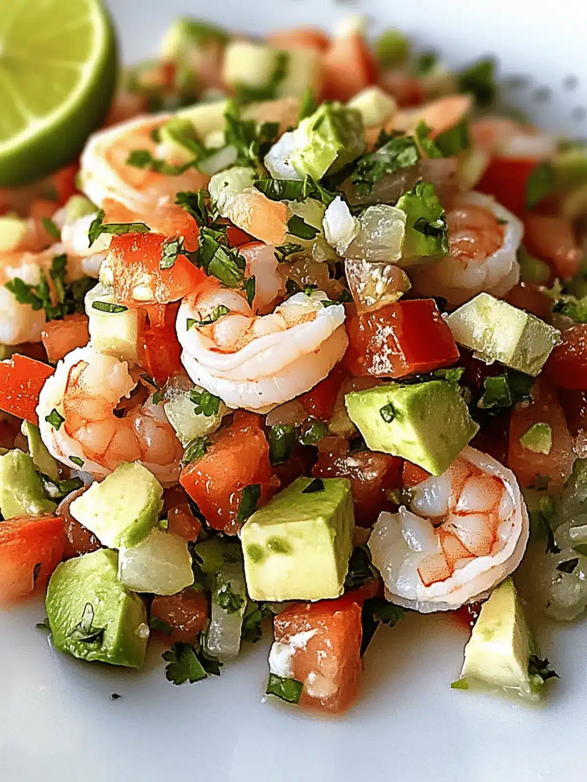Shrimp and Avocado Ceviche with Lime and Cilantro