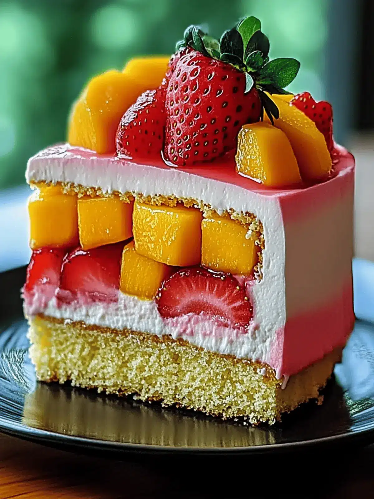 Strawberry Mango Cake | Fresh & Fruity Split Cake